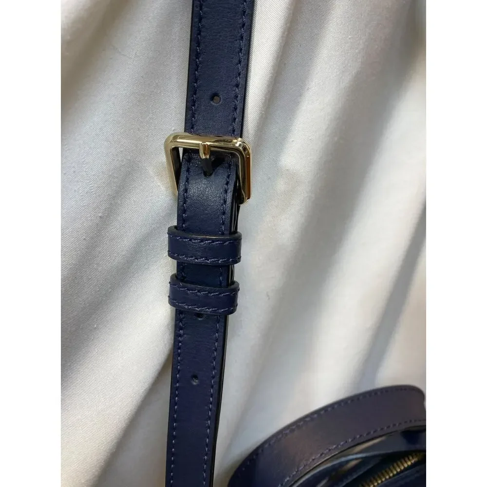 Kate Spade Navy Blue Calf-Hair Shoulder Crossbody Bag